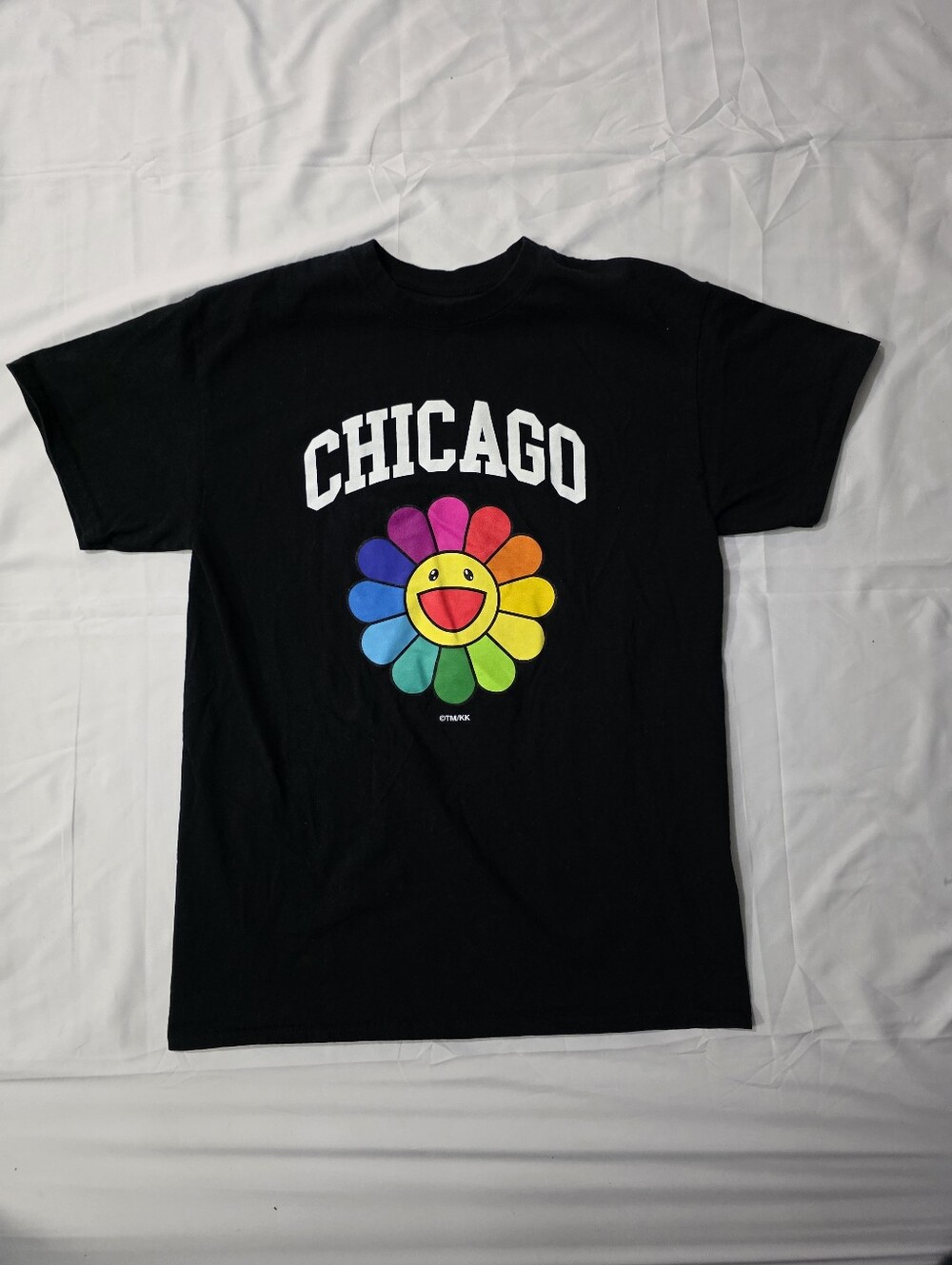 Takashi Murakami Chicago Complexcon Flower Black Short sleeve T-Shirt